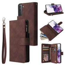 Load image into Gallery viewer, Soft Leather Zipper Wallet Flip Multi Card Slots Case For Samsung