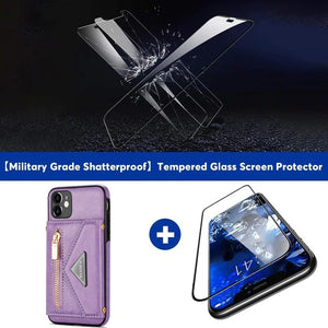 Triangle Crossbody Zipper Wallet Card Leather Case For iPhone 11 Pro