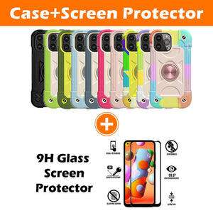 Colorful Anti-Drop Universal Dual-Ring Phone Case For iPhone 12 Pro Max