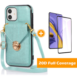 Snap Crossbody Card Wallet Leather Case For iPhone 12mini