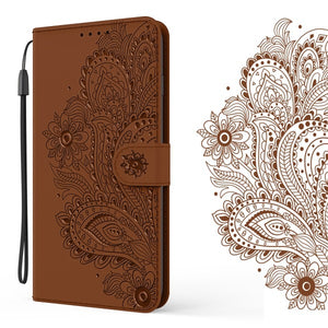 Paon Embossed Imitation en cuir porte-monnaie téléphone Cas pour Samsung S20FE