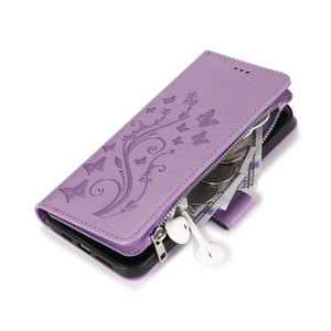 Luxe Zipper Leather Wallet Flip Multi Card Slots Cover Case For Samsung S20 Series