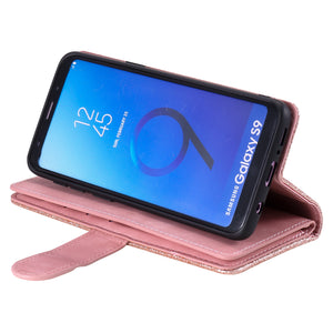 【2021 Nouveau】 Nine Carte Cas de téléphone à glissière à glissière pour Samsung Galaxy S9