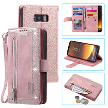 Load image into Gallery viewer, 【2021 New】Nine Card Zipper Retro Leather Wallet Phone Case For Samsung S8PLUS