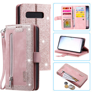 【2021 New】Nine Card Zipper Retro Leather Wallet Phone Case For Samsung Galaxy S10E