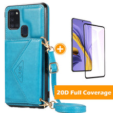 Load image into Gallery viewer, Triangle Crossbody Multifunctional Wallet Card Leather Case For Samsung A21S