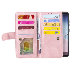 [ 2021 New ] Nine Card Zipper Retro Leather Wallet Phone Case For Samsung Galaxy S10E