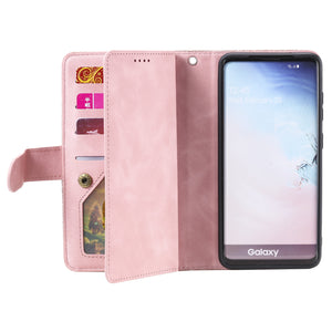 [ 2021 New ] Nine Card Zipper Retro Leather Wallet Phone Case For Samsung Galaxy S10E