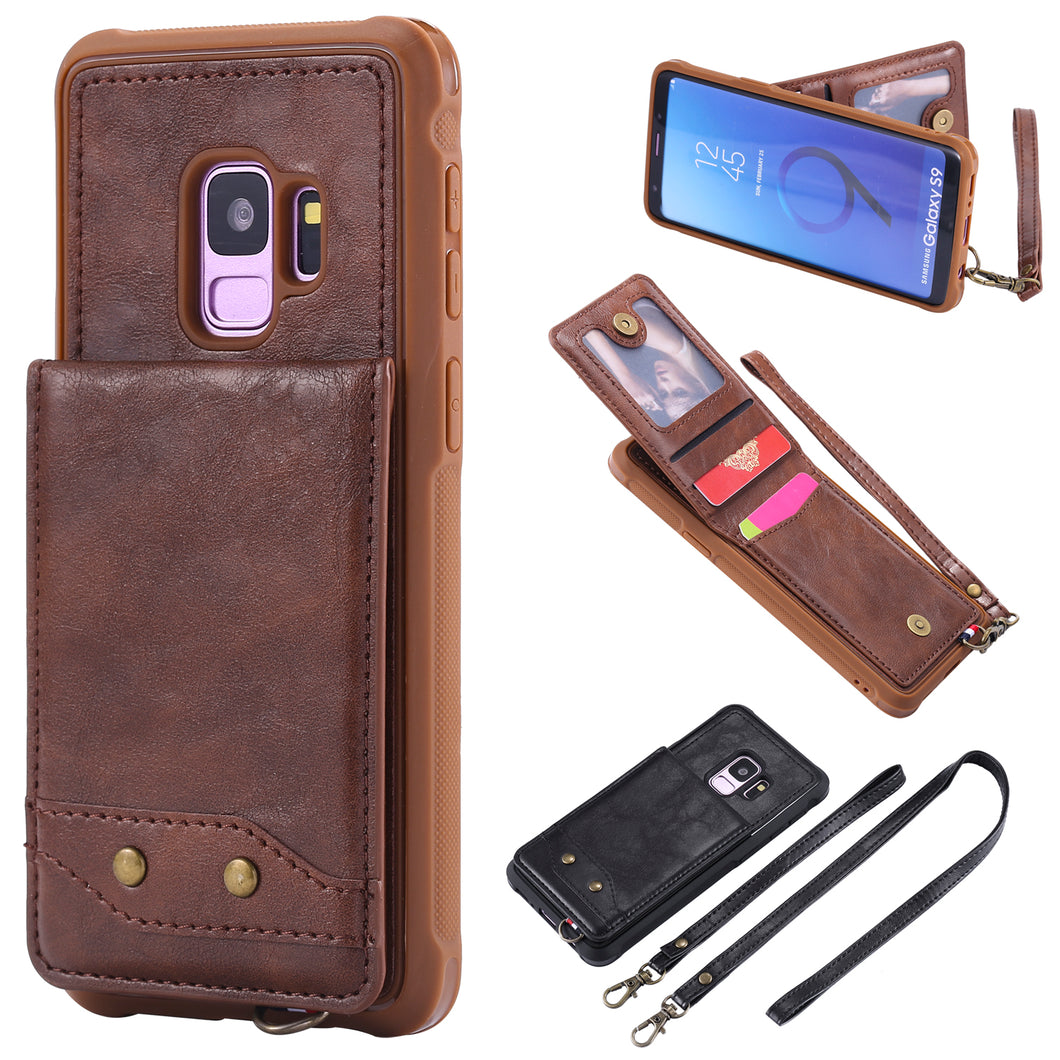 Rear Cover Type Protective Card Holster Phone Case For SAMSUNG Galaxy S9