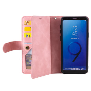【2021 Nouveau】 Nine Carte Cas de téléphone à glissière à glissière pour Samsung Galaxy S9