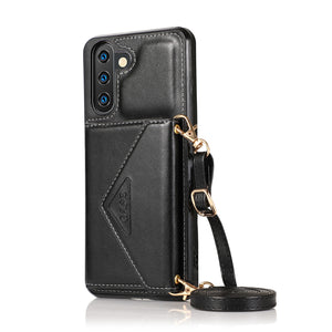 Triangle Crossbody Multifunctional Wallet Card Leather Case For Samsung NOTE10
