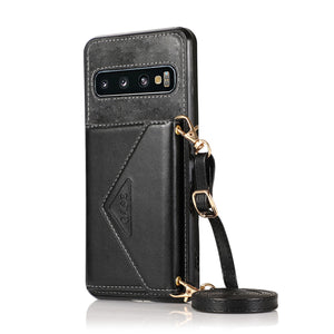 Triangle Crossbody Multifunctional Wallet Card Leather Case For Samsung S10
