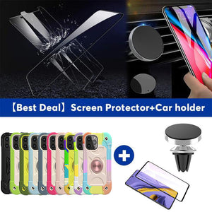 Colorful Anti-Drop Universal Dual-Ring Phone Case For iPhone 12 Pro Max