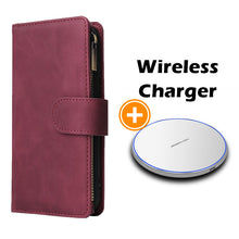 Load image into Gallery viewer, Soft Leather Zipper Wallet Flip Multi Card Slots Case For iPhone 6/6S
