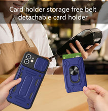 Charger l&#39;image dans la galerie, 【For iPhone 11】Multifunctional Card Holder Ring Bracket Goggles Phone Case
