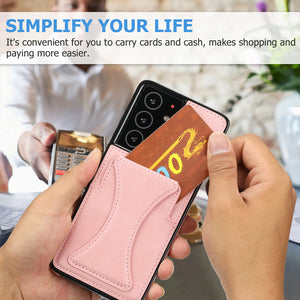 Retro Back Cover Leather Phone Case For Samsung S21 Series