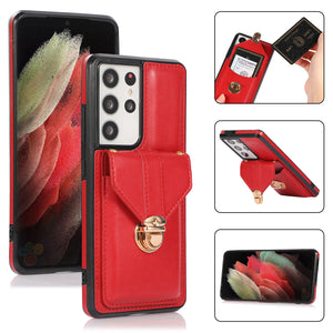 Snap Crossbody Card Wallet Leather Case For SAMSUNG S21 Ultra