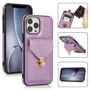 Snap Crossbody Card Wallet Leather Case For iPhone 12Pro