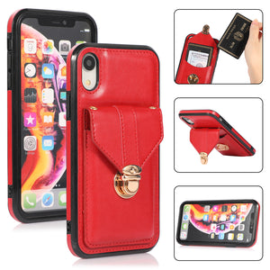 Snap Crossbody Card Wallet Leather Case For iPhone XR
