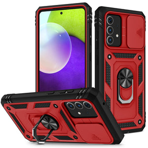 3 In 1 Camera Protection Hard Case With Ring For Samsung A52