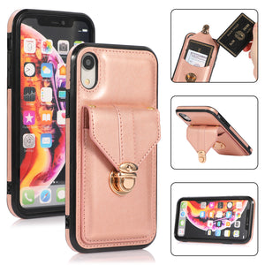 Snap Crossbody Card Wallet Leather Case For iPhone XR