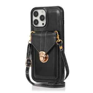 Snap Crossbody Card Wallet Leather Case For iPhone 12Pro