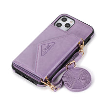 Charger l&#39;image dans la galerie, Triangle Crossbody Multifunctional Wallet Card Leather Case For iPhone 12 Series