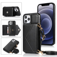 Load image into Gallery viewer, Triangle Crossbody Multifunctional Wallet Card Leather Case For iPhone 12 ProMax