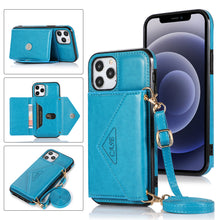 Charger l&#39;image dans la galerie, Triangle Crossbody Multifunctional Wallet Card Leather Case For iPhone 12 Series