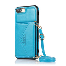 Load image into Gallery viewer, Triangle Crossbody Multifunctional Wallet Card Leather Case For iPhone 6/6S/6PLUS/6SPLUS