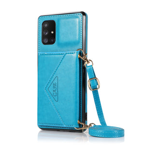 Triangle Crossbody Multifunctional Wallet Card Leather Case For Samsung A51