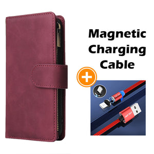 Soft Leather Zipper Wallet Flip Multi Card Slots Case For iPhone 6/6S