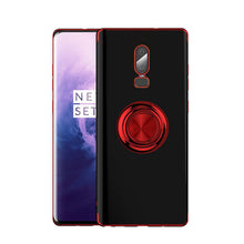 Load image into Gallery viewer, 2020 Transparent Colorful Magnetic Ring Holder Phone Case For Oneplus 6