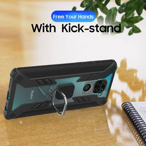 Guerrier style anneau magnétique Kickstand couverture téléphonique pour Redmi Note9