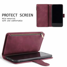 Load image into Gallery viewer, Soft Leather Zipper Wallet Flip Multi Card Slots Case For Samsung S21 FE 5G