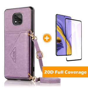 Triangle Crossbody Multifunctional Wallet Card Leather Case For MOTO G Power(2021)