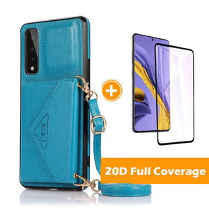 Triangle Crossbody Multifunctional Wallet Card Leather Case For LG Stylo7