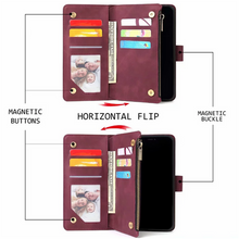 Load image into Gallery viewer, Soft Leather Zipper Wallet Flip Multi Card Slots Case For Samsung S21 FE 5G