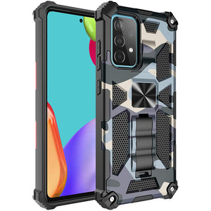 Camouflage Luxury Armor Shockproof Case With Kickstand For Samsung Galaxy A52