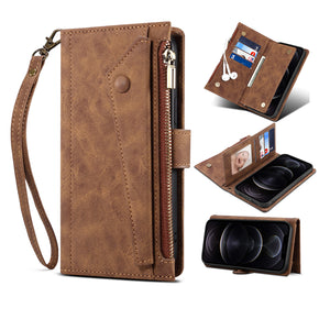 Star Multifunction Zipper Wallet Card Leather Case For SAMSUNG Galaxy S21Ultra