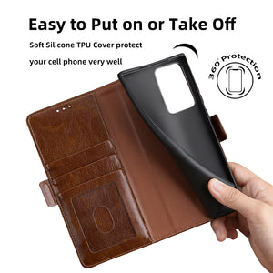 Trapezoidal Side Buckle Soft Leather Wallet case For Samsung Galaxy Note10/Note10 Plus/Note10 Lite