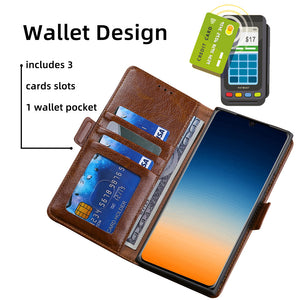 Trapezoidal Side Buckle Soft Leather Wallet case For Samsung Galaxy A51