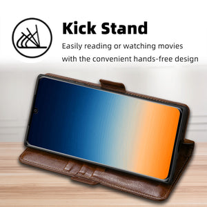 Boîte à portefeuille en cuir souple pour la boucle latérale trapézoïdale pour Samsung Galaxy Note9