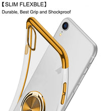 Load image into Gallery viewer, Transparent Colorful Magnetic Ring Holder Phone Case For iPhone X series Case