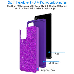 2 in 1 Glitter Gel Back Soft Case For Samsung Galaxy