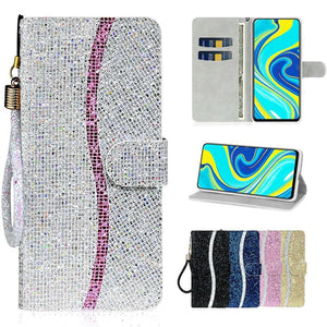2021 New Bling Glitter Wallet Flip Case For Samsung A Series