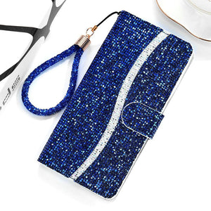 2021 New Bling Glitter Wallet Flip Case For Samsung