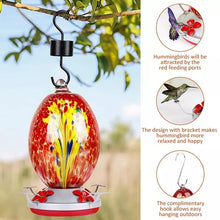 Load image into Gallery viewer, Hummingbird Feeder Hand Blown Glass - 25 Ounces