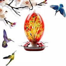 Load image into Gallery viewer, Hummingbird Feeder Hand Blown Glass - 25 Ounces