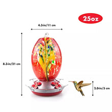 Load image into Gallery viewer, Hummingbird Feeder Hand Blown Glass - 25 Ounces